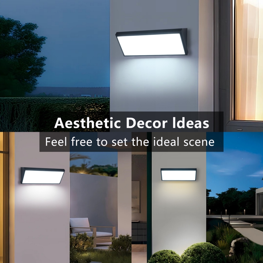 Brilagi - LED-Außenwandleuchte mit Sensor TRIANGLE LED/42W/230V schwarz IP65