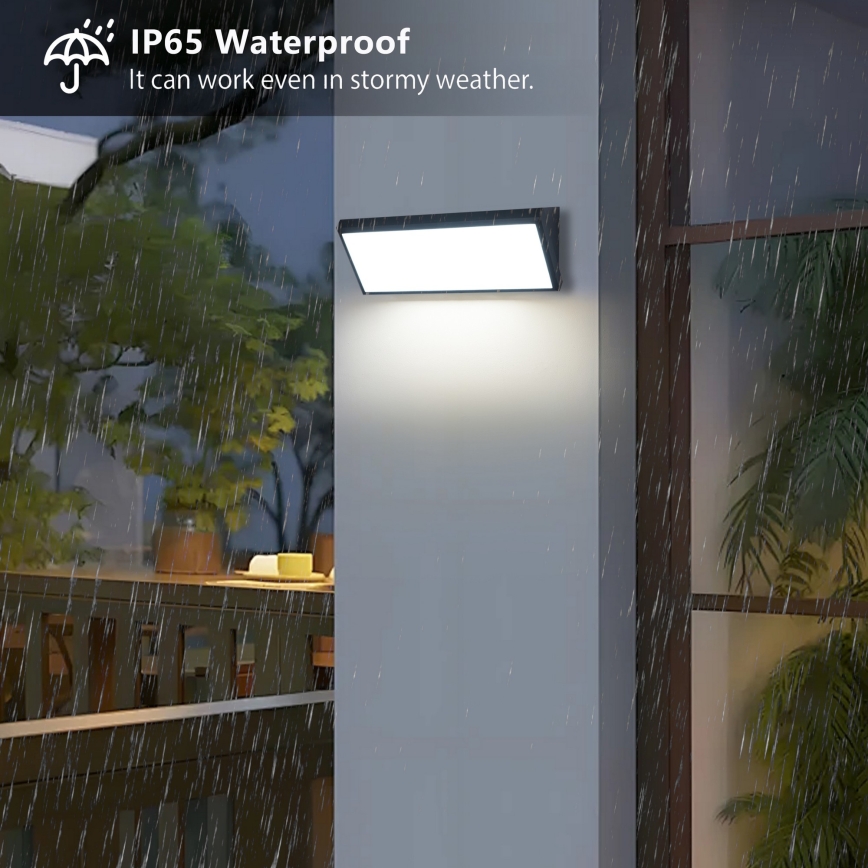 Brilagi - LED-Außenwandleuchte mit Sensor TRIANGLE LED/42W/230V schwarz IP65