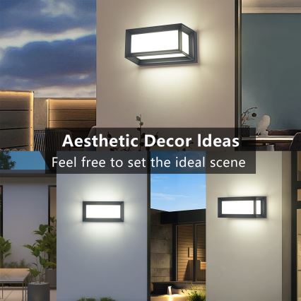 Brilagi - LED-Außenwandleuchte PARKER LED/12W/230V 3000/4500/6000K Anthrazit IP44