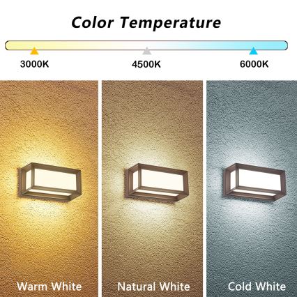 Brilagi - LED-Außenwandleuchte PARKER LED/12W/230V 3000/4500/6000K braun IP44