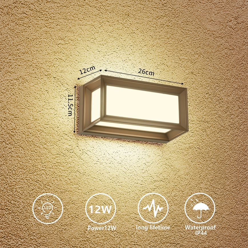 Brilagi - LED-Außenwandleuchte PARKER LED/12W/230V 3000/4500/6000K braun IP44