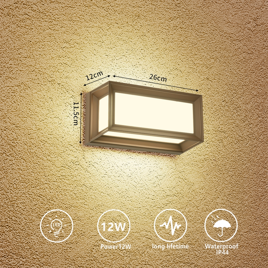 Brilagi - LED-Außenwandleuchte PARKER LED/12W/230V braun IP44