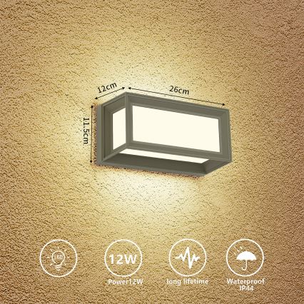 Brilagi - LED-Außenwandleuchte PARKER LED/12W/230V grau IP44