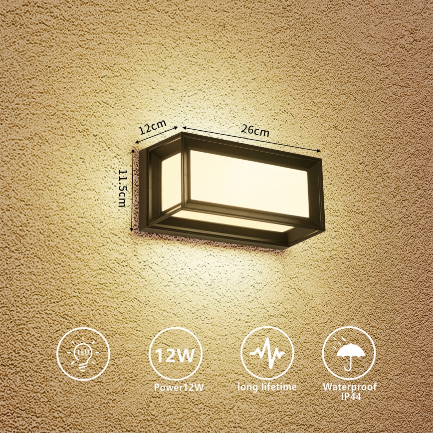 Brilagi - LED Außenwandleuchte PARKER LED/12W/230V schwarz IP44