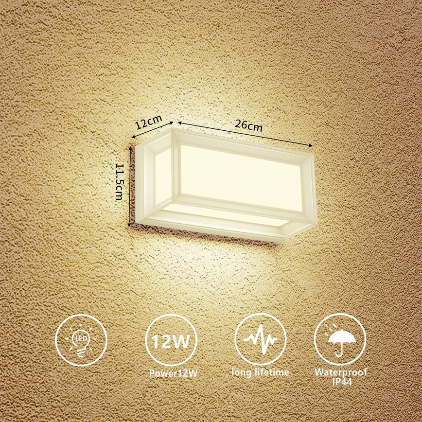Brilagi - LED Außenwandleuchte PARKER LED/12W/230V weiß IP44