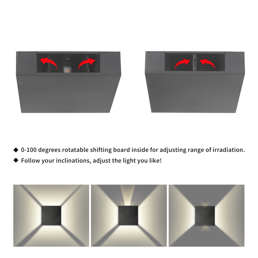 Brilagi - LED-Außenwandleuchte QUADRAY LED/4W/230V anthrazit IP65