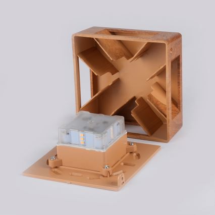 Brilagi - LED Außenwandleuchte QUADRAY LED/6W/230V Holzdekor IP54