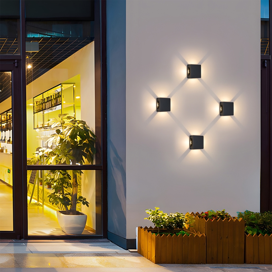 Brilagi - LED-Außenwandleuchte QUADRAY LED/6W/230V schwarz IP54