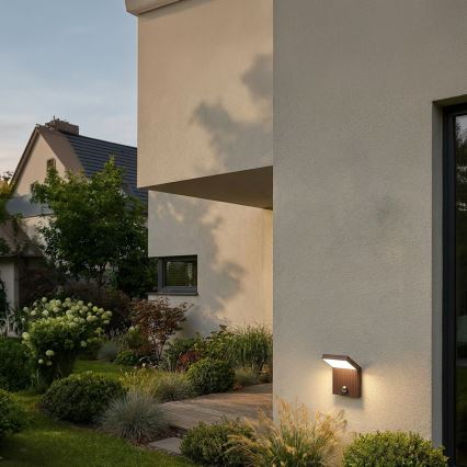 Brilagi - RIANO LED-Außenwandleuchte mit Sensor LED/8W/230V, braun, IP65
