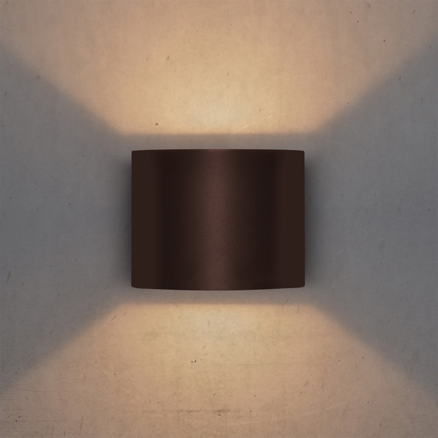 Brilagi - LED-Außenwandleuchte RONDO, 6W/230V, braun, IP54