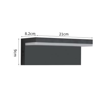Brilagi - LED-Außenwandleuchte TESSI LED/10W/230V schwarz IP54