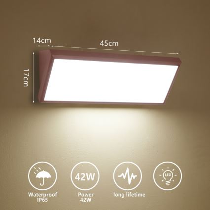 Brilagi - LED-Außenwandleuchte TRIANGLE LED/42W/230V 3000/4000/6500K braun IP65