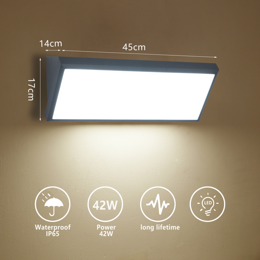Brilagi - LED-Außenwandleuchte TRIANGLE LED/42W/230V 45 cm Anthrazit IP65