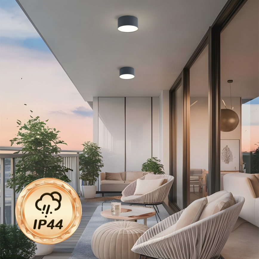 Brilagi - LED-Badezimmer-Deckenleuchte FORIS LED/14W/230V Ø 12 cm Anthrazit IP44