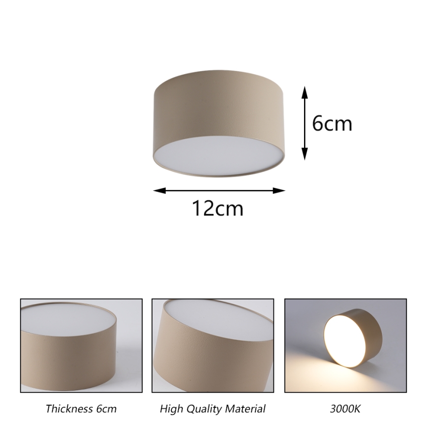 Brilagi - LED-Badezimmer-Deckenleuchte FORIS LED/14W/230V Ø 12 cm beige IP44