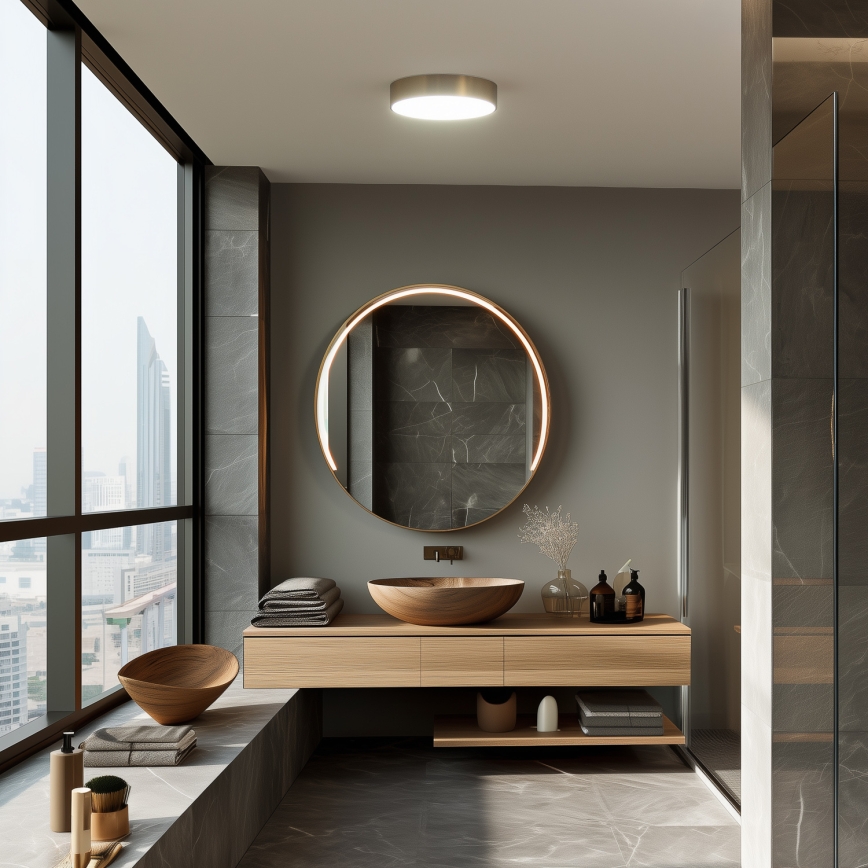 Brilagi - LED-Deckenleuchte für Badezimmer POOL LED/24W/230V 3000/4000/5500K Ø 30 cm IP54 Bronze