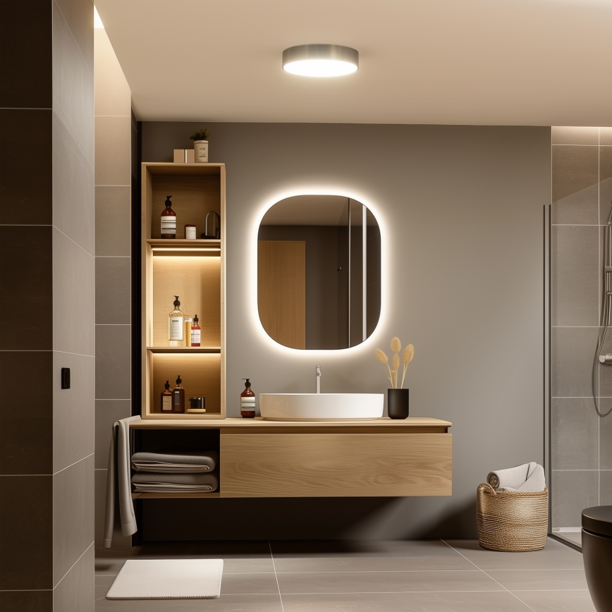 Brilagi - POOL LED-Deckenleuchte für Badezimmer, 24W/230V, 3000/4000/5500K, Ø 30 cm, IP54, Messing
