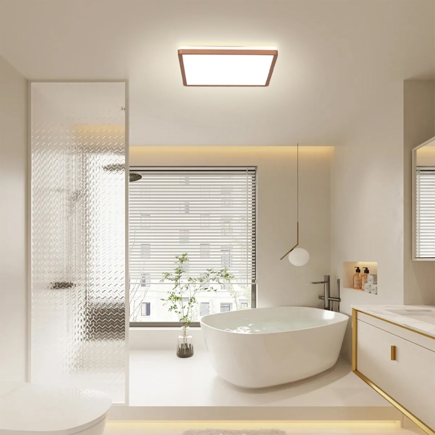 Brilagi - LED Badezimmer-Deckenleuchte ULTRA SLIM LED/24W/230V 42x42 cm Roségold IP54