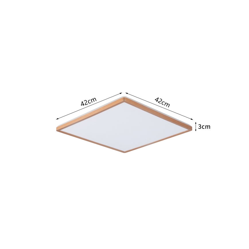 Brilagi - LED Badezimmer-Deckenleuchte ULTRA SLIM LED/24W/230V 42x42 cm Roségold IP54