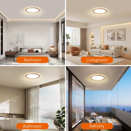 Brilagi - LED-Badezimmer-Deckenleuchte ULTRA SLIM LED/12W/230V Ø22,5 cm Roségold IP54