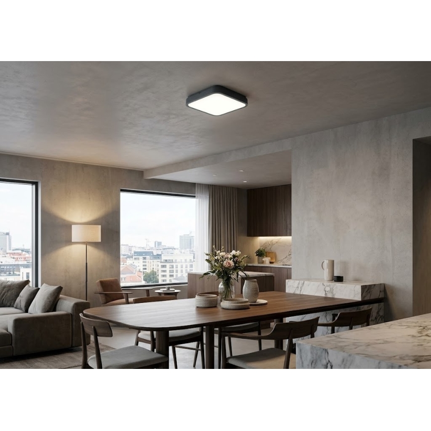 BRILAGI - LED-Badezimmer-Deckenleuchte ZENNA LED/18W/230V 28,5x28,5 cm IP44 anthrazit