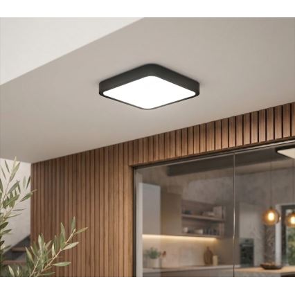 BRILAGI - ZENNA LED-Badezimmer-Deckenleuchte, 18 W/230 V, 28,5 x 28,5 cm, IP44, schwarz