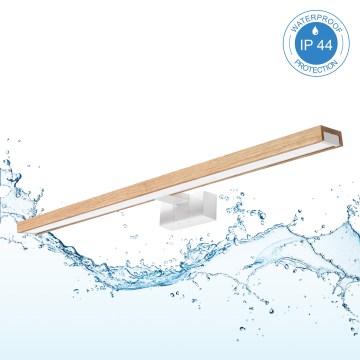 Brilagi - LED-Badezimmer-Spiegelbeleuchtung 3-in-1 WOODY MIRROR LED/15W/230V 80 cm IP44 weiß/Eiche