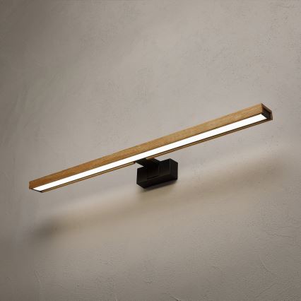 Brilagi - LED-Badspiegelbeleuchtung 3-in-1 WOODY MIRROR LED/15W/230V 80 cm IP44 schwarz/Eiche