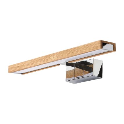 Brilagi - LED-Spiegelleuchte für Badezimmer, 3-in-1 WOODY MIRROR LED/8W/230V 40 cm IP44 hochglanzchrom/Eiche