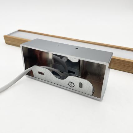 Brilagi - LED-Spiegelleuchte für Badezimmer, 3-in-1 WOODY MIRROR LED/8W/230V 40 cm IP44 hochglanzchrom/Eiche