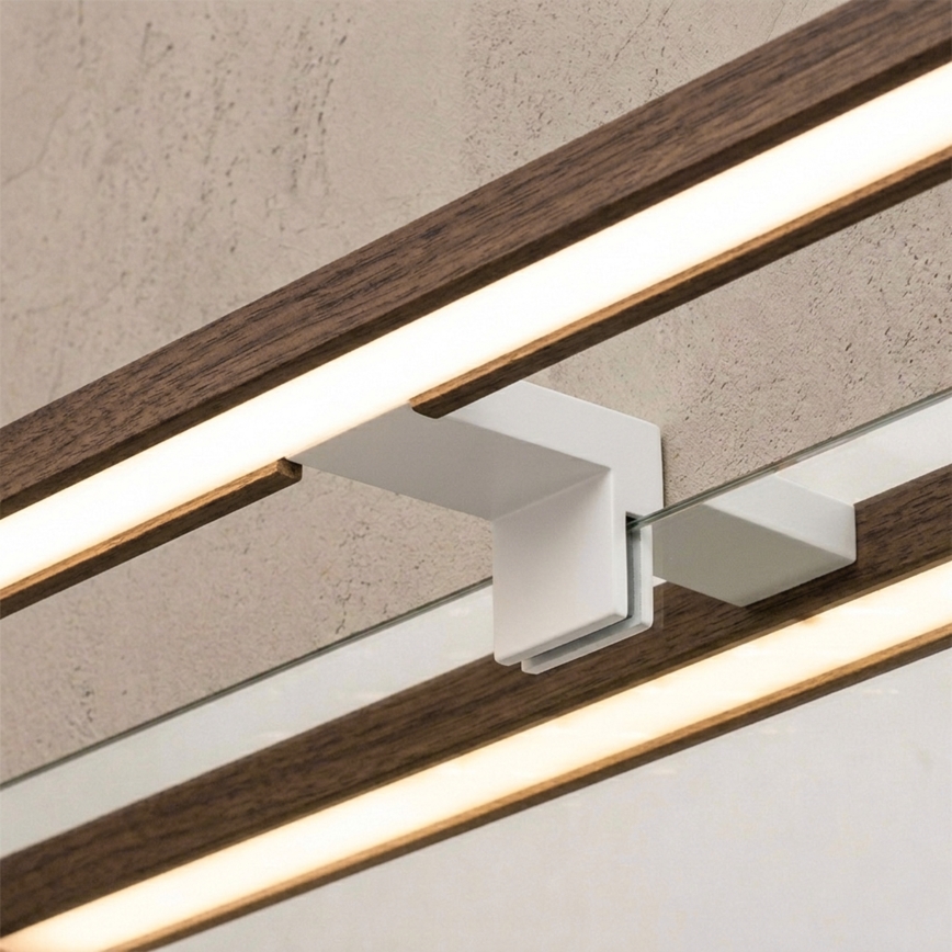 Brilagi - LED-Badezimmer-Spiegelleuchte 3-in-1 WOODY MIRROR LED/8W/230V 40 cm IP44 weiß/Eiche