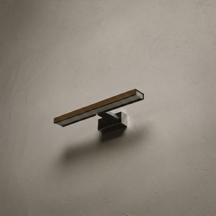Brilagi - LED-Beleuchtung für Badezimmerspiegel 3-in-1 WOODY MIRROR LED/8W/230V 40 cm IP44 glänzender Chrom/Eiche Nussbaum