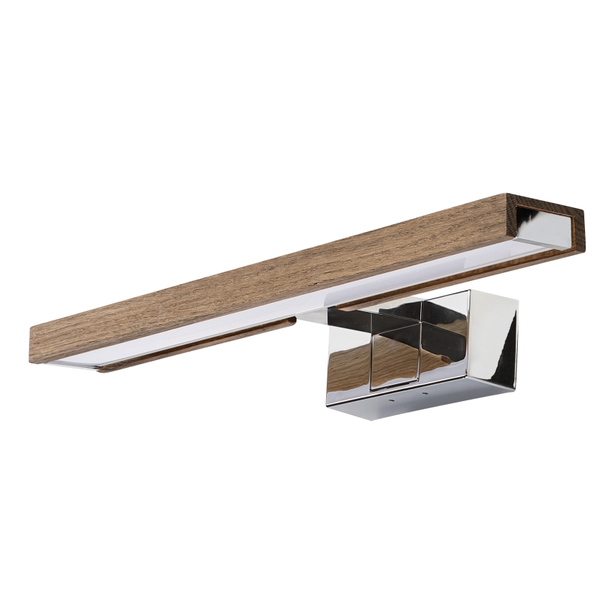 Brilagi - LED-Beleuchtung für Badezimmerspiegel 3-in-1 WOODY MIRROR LED/8W/230V 40 cm IP44 glänzender Chrom/Eiche Nussbaum