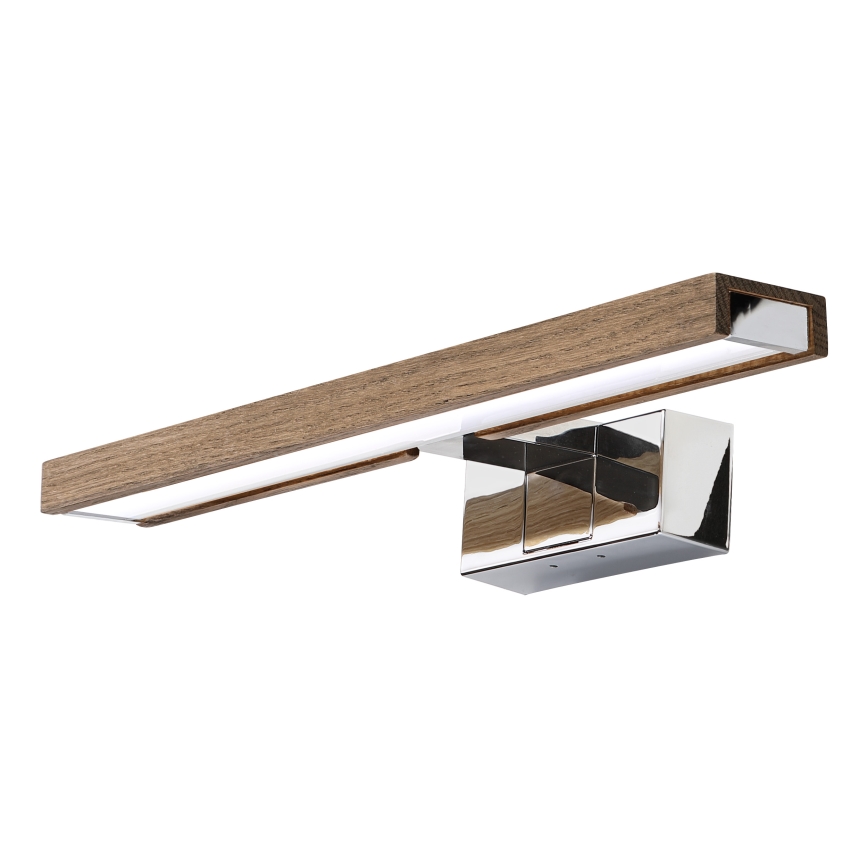 Brilagi - LED-Beleuchtung für Badezimmerspiegel 3-in-1 WOODY MIRROR LED/8W/230V 40 cm IP44 glänzender Chrom/Eiche Nussbaum