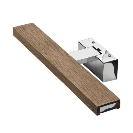Brilagi - LED-Beleuchtung für Badezimmerspiegel 3-in-1 WOODY MIRROR LED/8W/230V 40 cm IP44 glänzender Chrom/Eiche Nussbaum