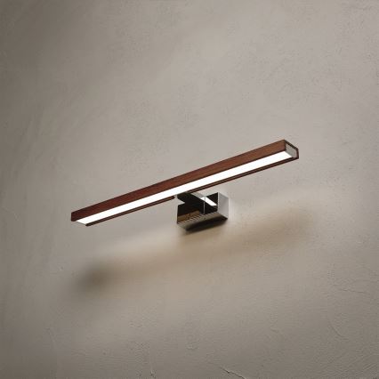 Brilagi - LED-Badezimmer-Spiegelleuchte 3-in-1 WOODY MIRROR LED/12W/230V 60 cm IP44 glänzender Chrom/Eiche-Kirsche