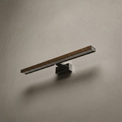Brilagi - LED-Badezimmer-Spiegelbeleuchtung 3-in-1 WOODY MIRROR LED/12W/230V 60 cm IP44 glänzender Chrom/Eiche/Nussbaum