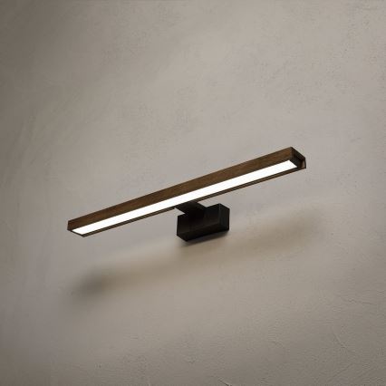 Brilagi - LED-Beleuchtung für Badezimmerspiegel 3-in-1 WOODY MIRROR LED/12W/230V IP44 schwarz/Eiche Nussbaum