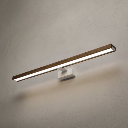 BRILAGI - LED-Beleuchtung für Badezimmerspiegel 3-in-1 WOODY MIRROR LED/15W/230V 80 cm IP44 weiß/Eiche/Nussbaum