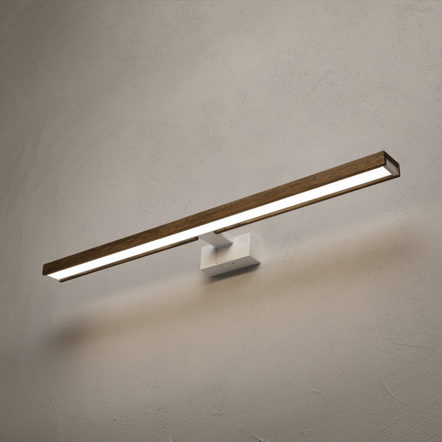 BRILAGI - LED-Beleuchtung für Badezimmerspiegel 3-in-1 WOODY MIRROR LED/15W/230V 80 cm IP44 weiß/Eiche/Nussbaum