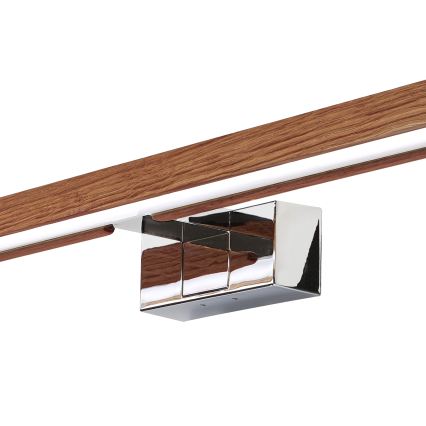BRILAGI - LED-Badspiegelleuchte 3-in-1 WOODY MIRROR LED/15W/230V 80 cm IP44 glänzender Chrom/Eiche/Kirsche