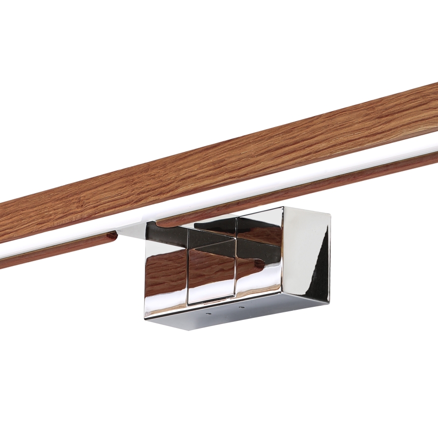 BRILAGI - LED-Badspiegelleuchte 3-in-1 WOODY MIRROR LED/15W/230V 80 cm IP44 glänzender Chrom/Eiche/Kirsche
