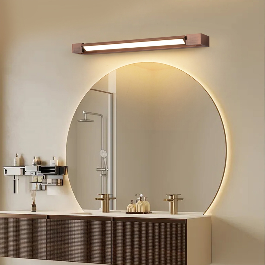 Brilagi - AQUA LINE LED-Spiegelleuchte 18W/230V, 60 cm, IP44, Bronze, CRI 90