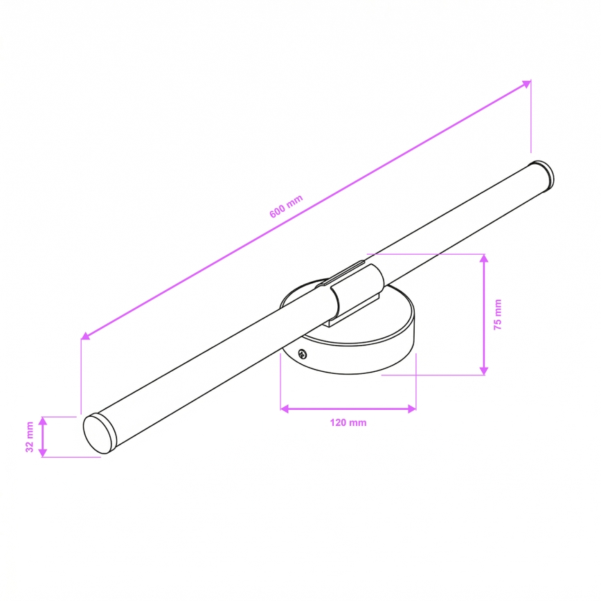 Brilagi - LED-Badspiegelleuchte LARA LED/10W/230V 60 cm IP44 schwarz