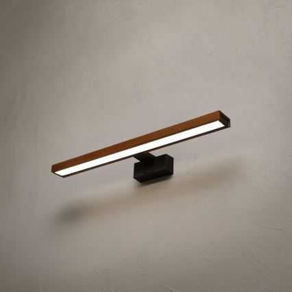 Brilagi - LED-Badspiegelbeleuchtung WOODY MIRROR 3-in-1 LED/12W/230V 60 cm IP44 Schwarz/Eiche/Kirsche