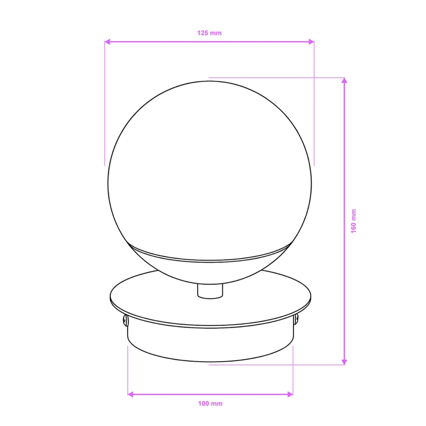 Brilagi - LED-Badezimmer-Wandleuchte BALL LED/6W/230V 3000/4000/6500K IP44 schwarz