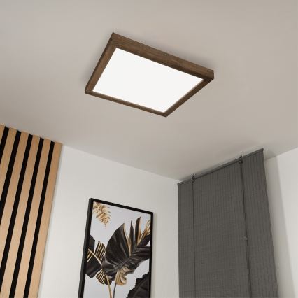 Brilagi - LED Badezimmer Deckenleuchte WOODY FRAME LED/40W/230V 60x60 cm IP44 walnut