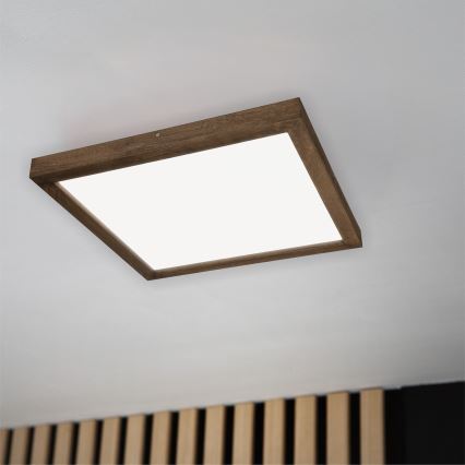 Brilagi - LED Deckenlampe WOODY FRAME LED/50W/230V 60x60 cm IP44 Nussbaum