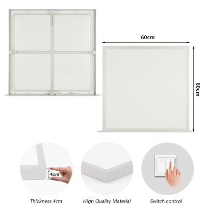 Brilagi - LED-Badezimmer-Deckenleuchte FRAME LED/50W/230V 3000/4000/6000K 60x60 cm IP44 silber