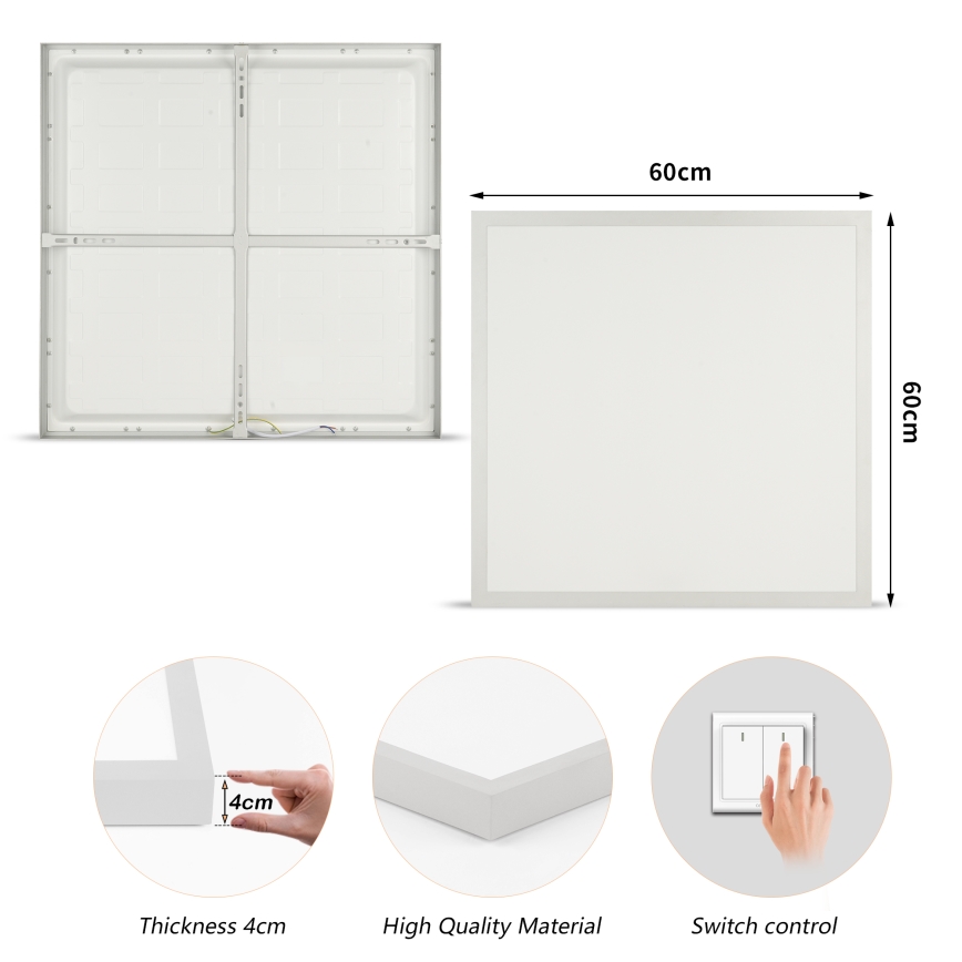 Brilagi - LED-Badezimmer-Deckenleuchte FRAME LED/50W/230V 3000/4000/6000K 60x60 cm IP44 silber